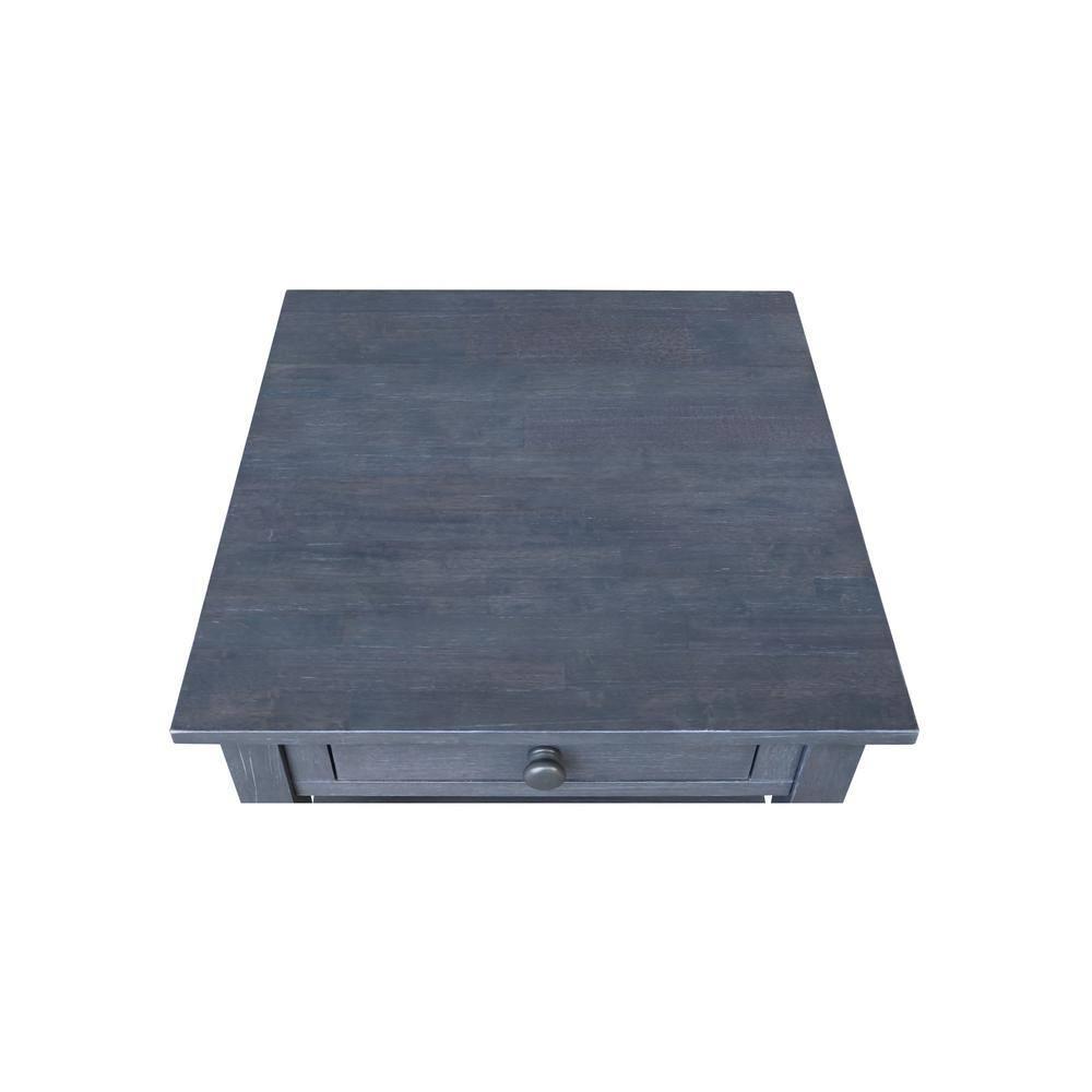 International Concepts Spencer End Table Antique Washed Heather Gray: Modern Square Hardwood Side Table, 25" High
