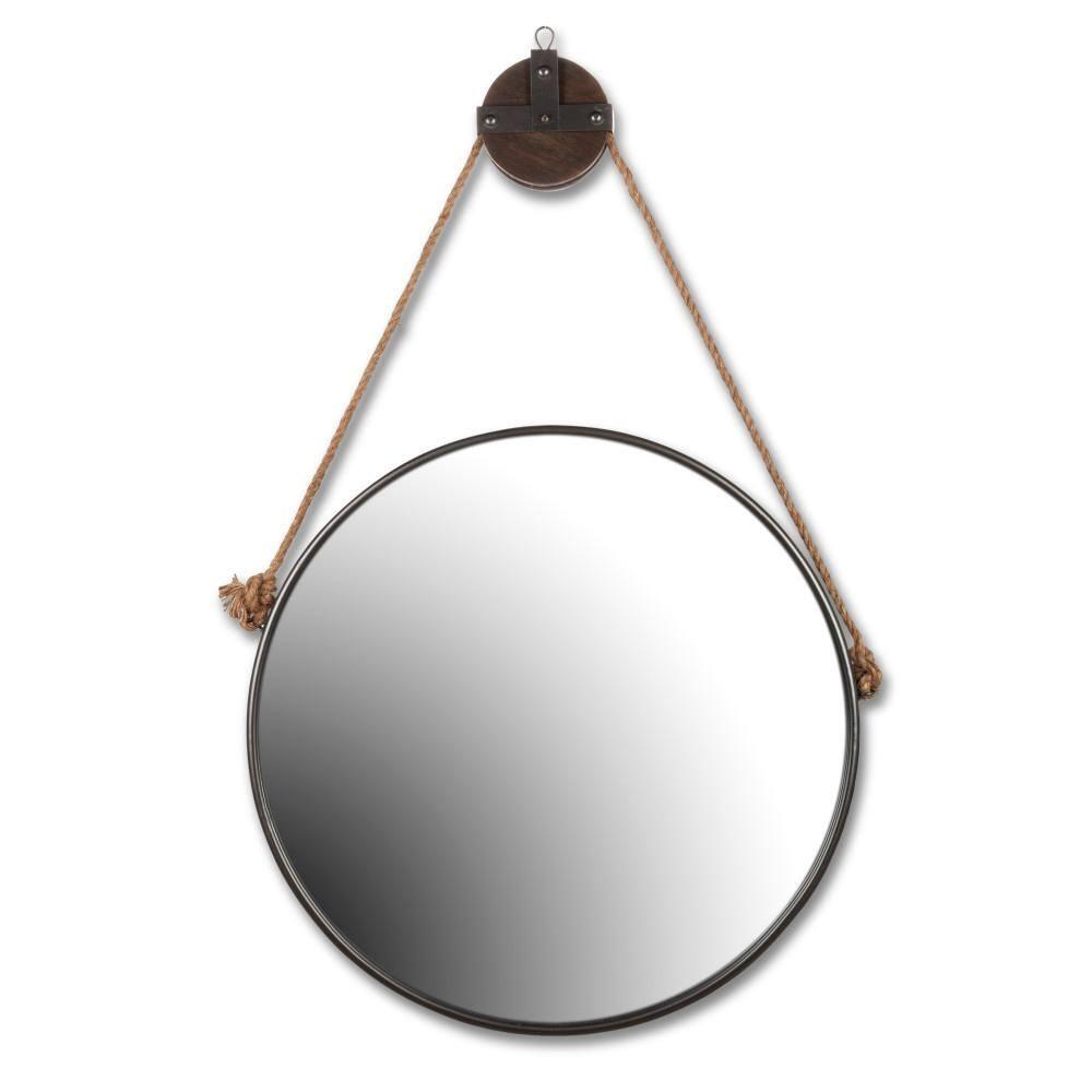 Gerson 28-Inch Diamteter Metal Framed Round Mirror with Pulley