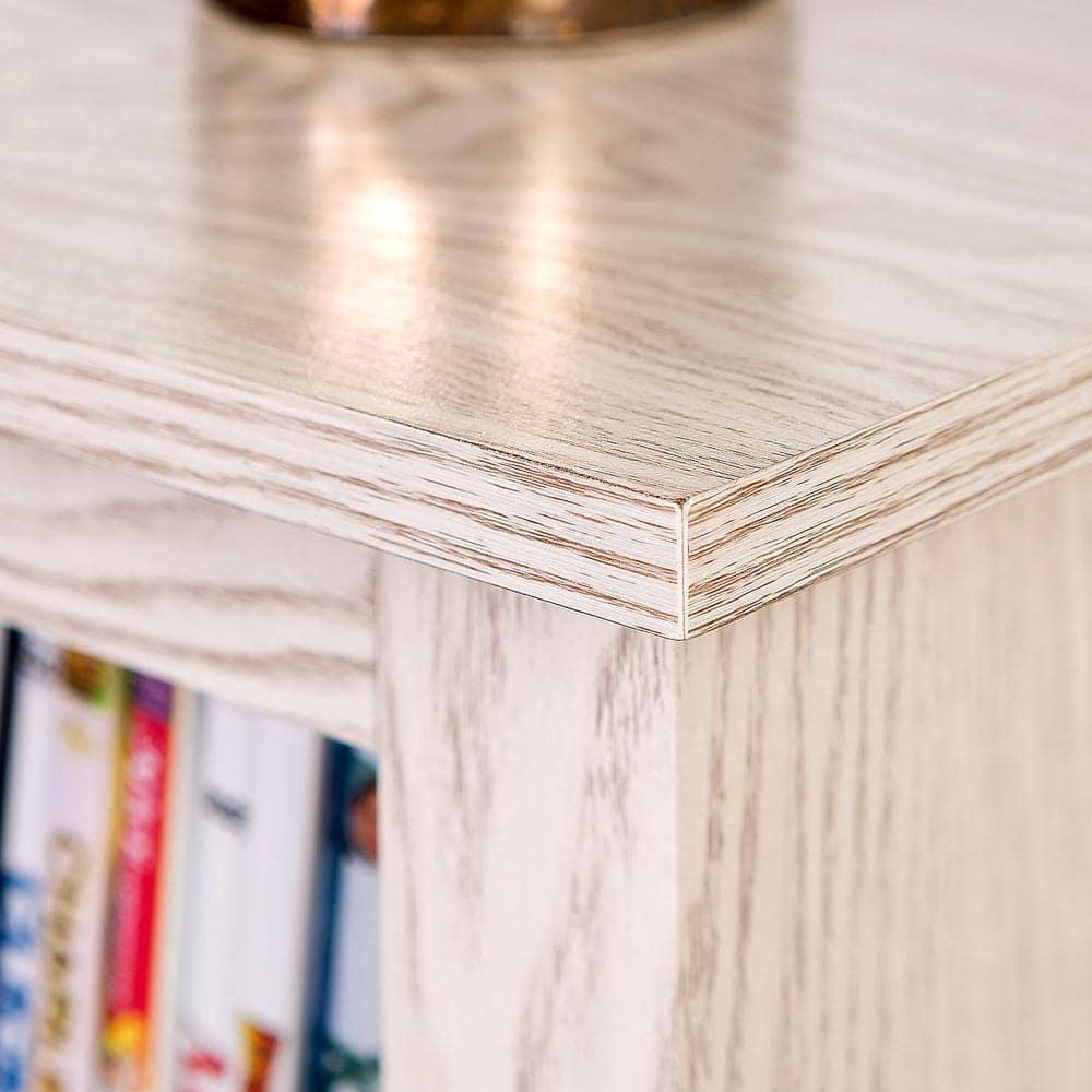 Walker Edison Wren Classic 4 Cubby Fireplace TV Stand for TVs up to 65 Inches, 58 Inch, White Wash