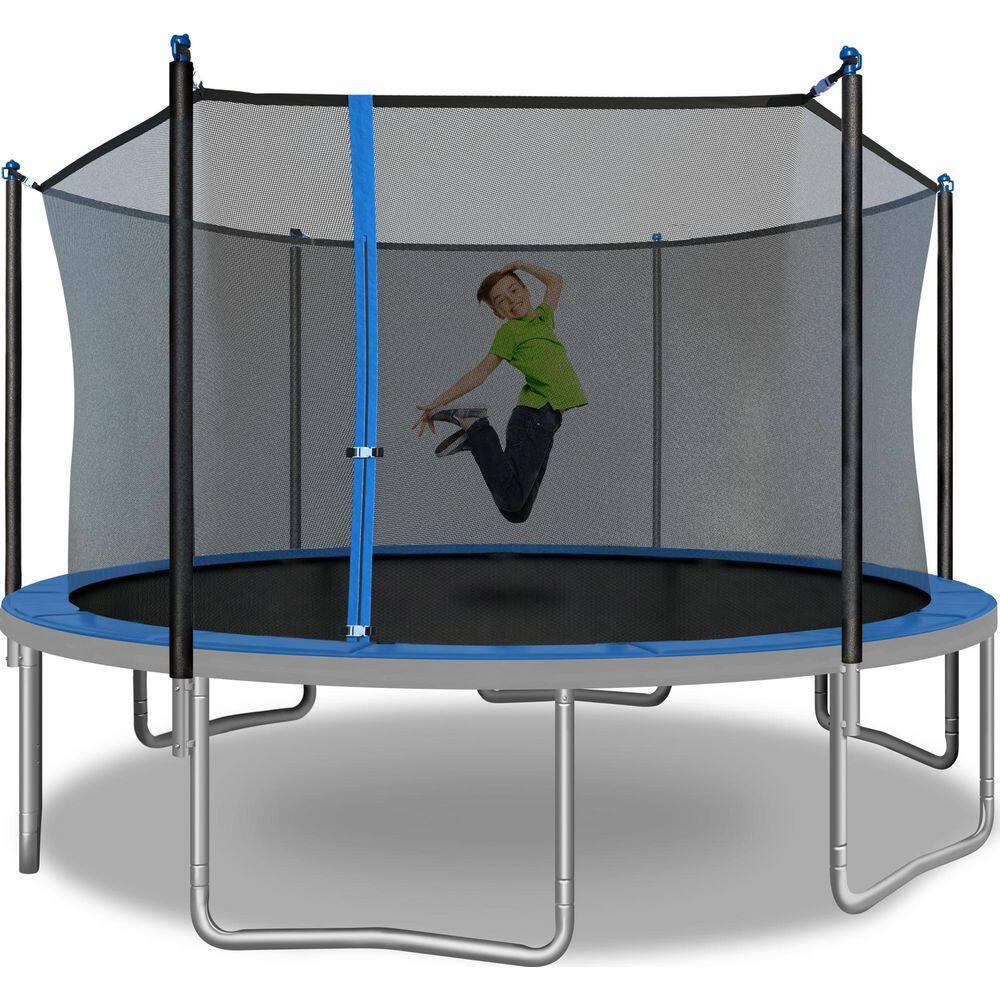 Sportspower TruJump 14' Round Trampoline with Safety Enclosure & with Lifetime Warranty on Jump Mat