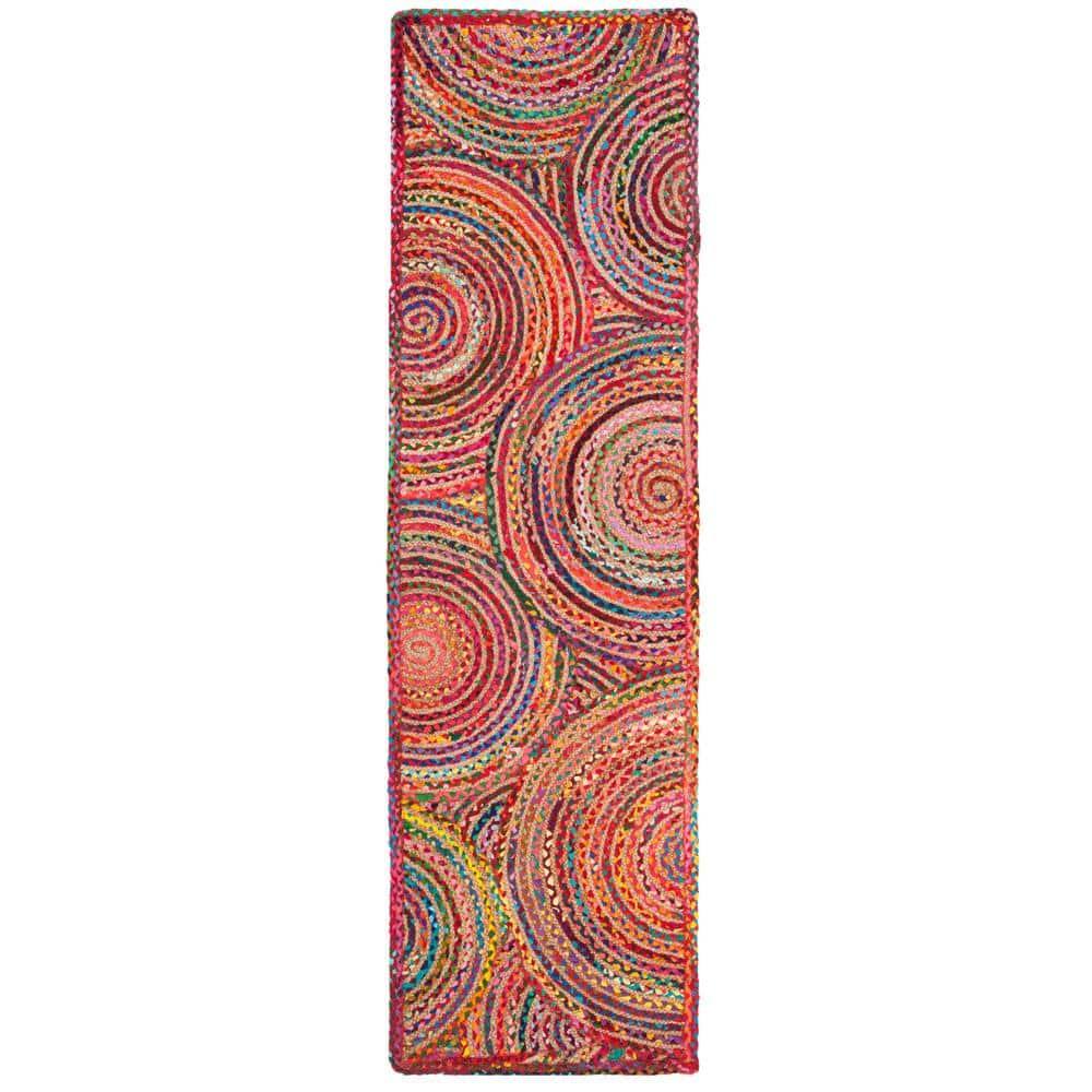 Cape Cod CAP203 Woven Indoor Runner Rug - Red/Multi - 2'3"x10' - Safavieh