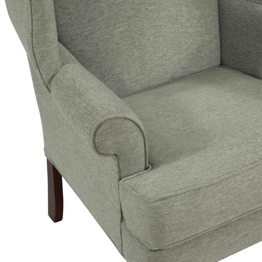 Comfort Pointe Crawford Cadet Green Fabric Wing Back Accent Chair
