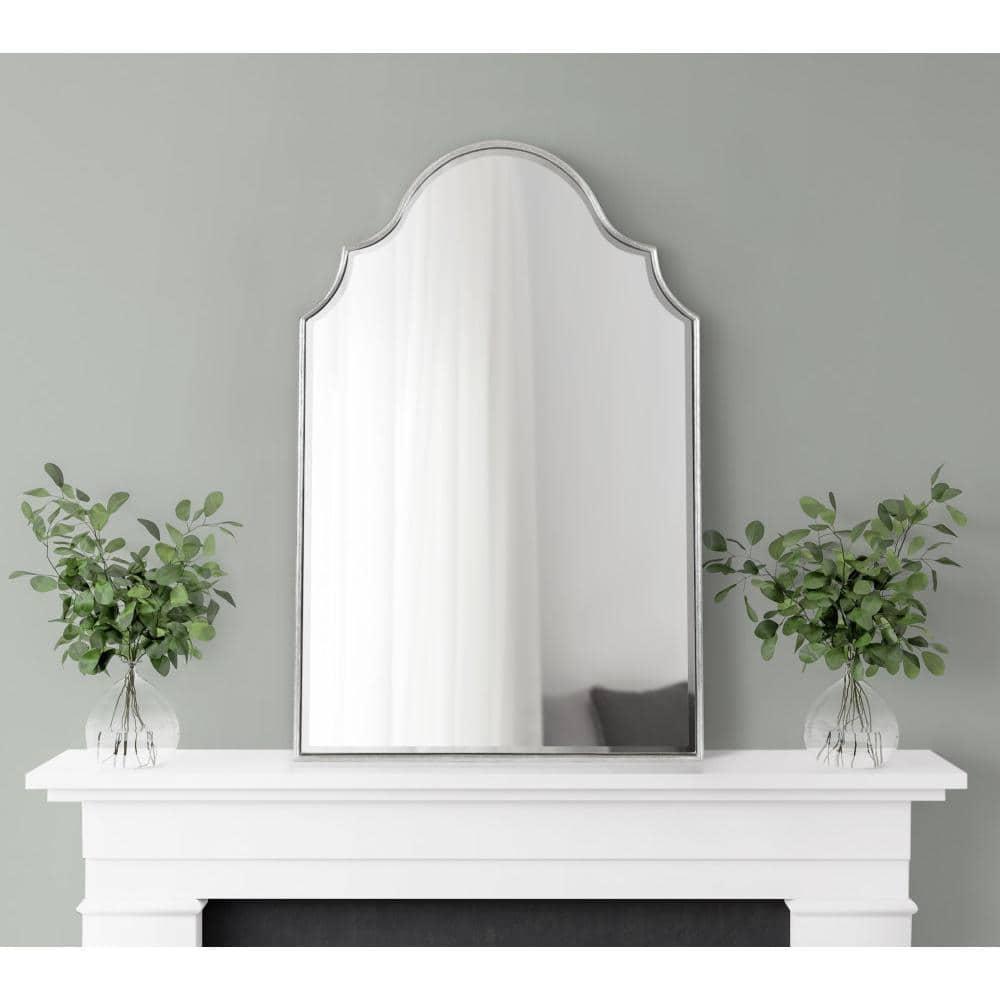 Kate and Laurel Leanna Framed Arch Wall Mirror, 20x30, Silver