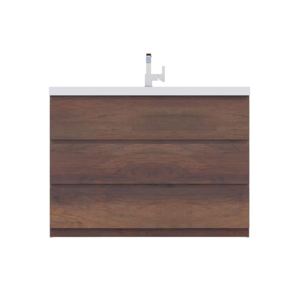 Alya Bath Paterno 48" Modern Wood Freestanding Bathroom Vanity in Rosewood Brown