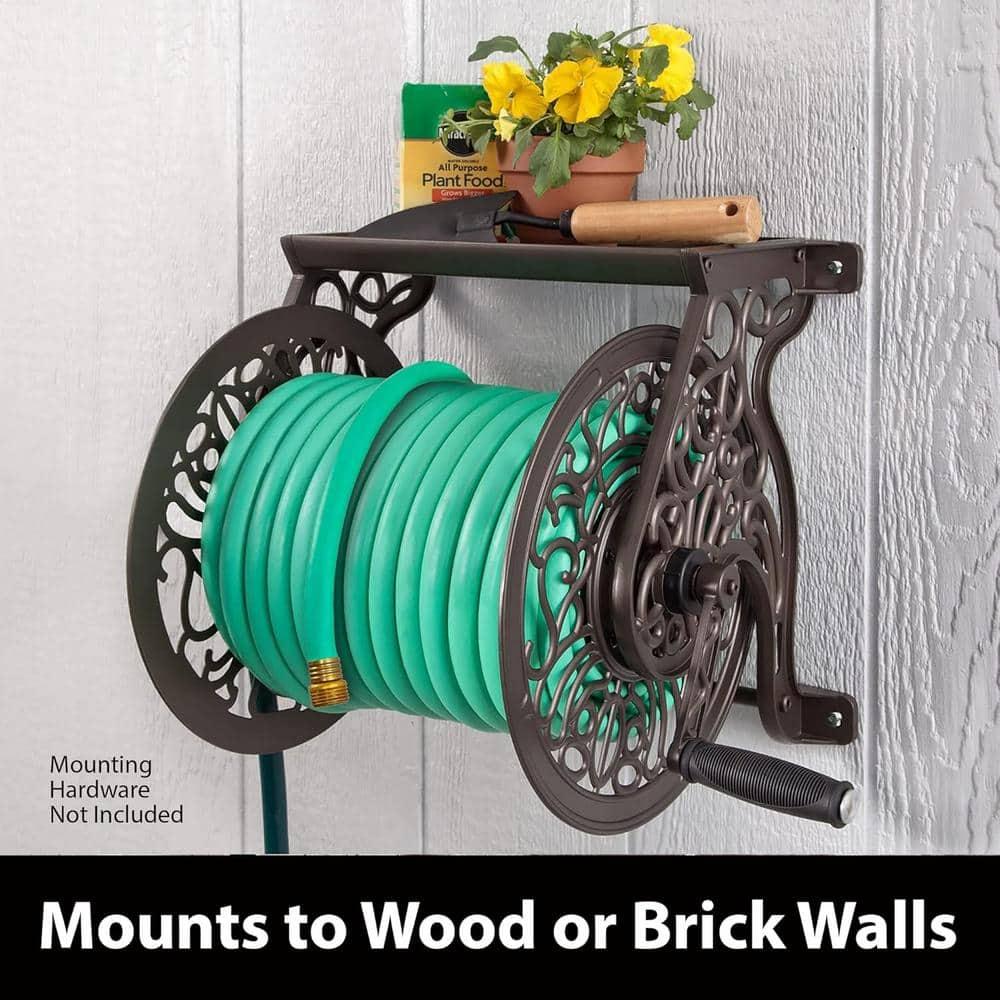 Liberty Garden LBG-704 125' Steel Decorative Garden Hose Wall Mounted Reel