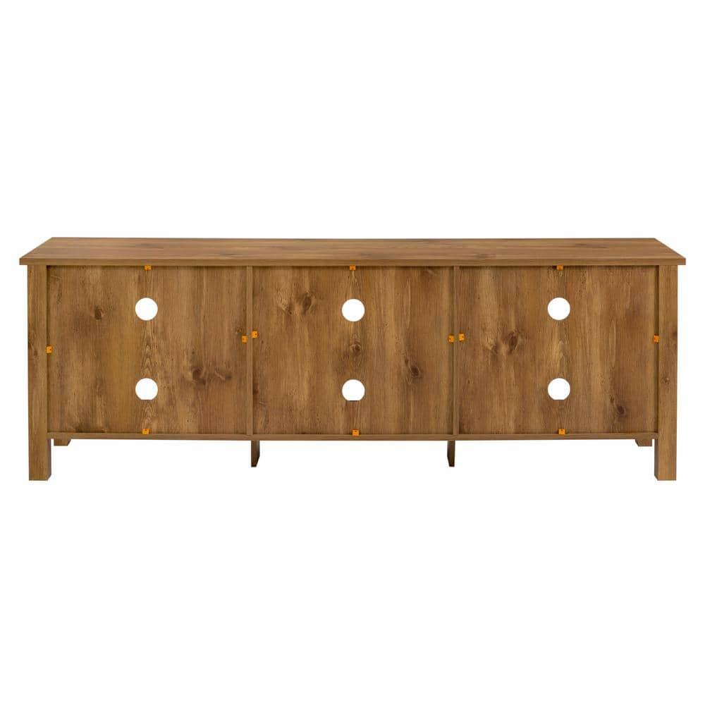 Barnwood 70" Rustic MDF TV Stand with Adjustable Shelves