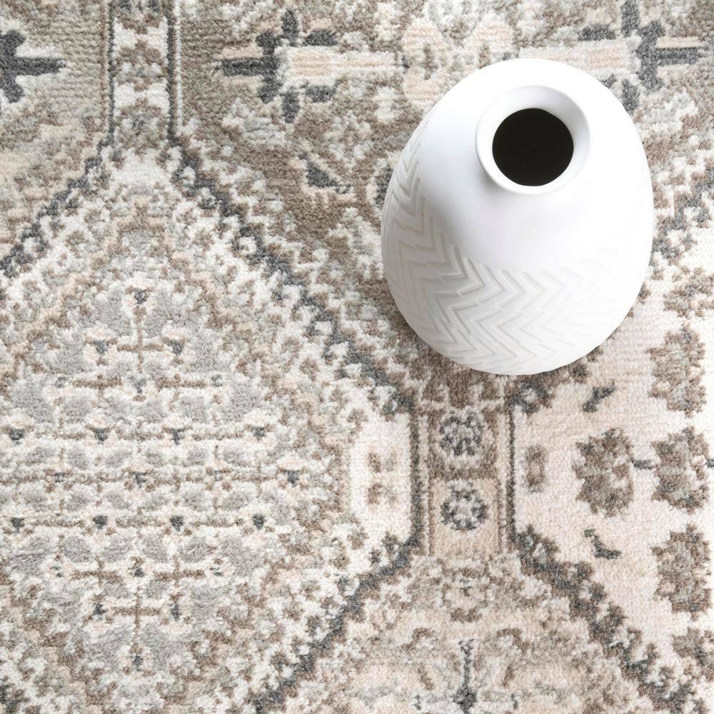 Nuloom 5x8 Becca  Tiled Indoor Area Rug, Beige, Faded Transitional Design, Stain Resistant, BedroomLiving Room, Kitchen,