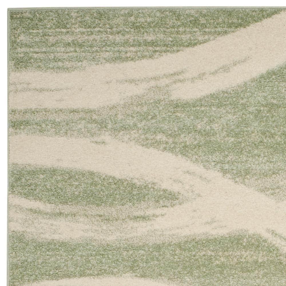 SAFAVIEH Adirondack Isidor Geometric Area Rug, Sage/Cream, 9' x 12'