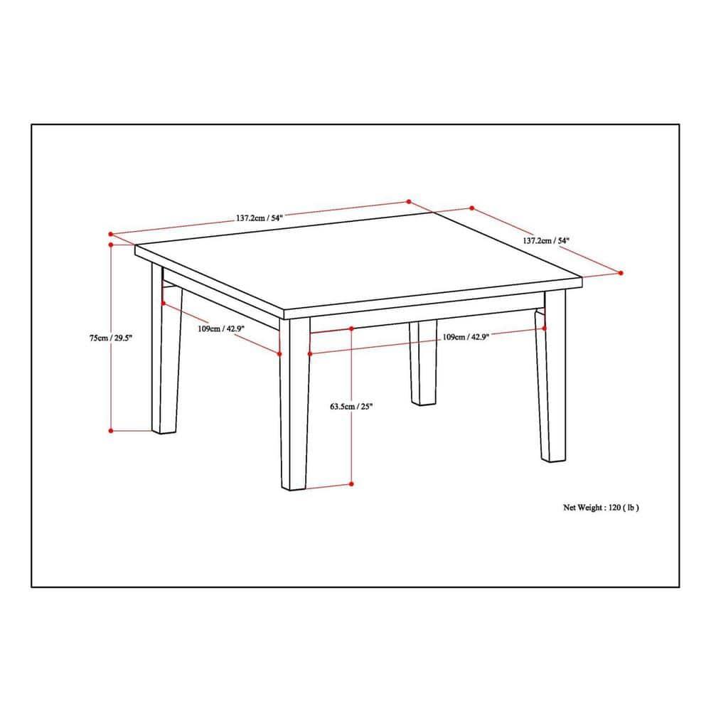 Simpli Home Eastwood Solid Wood Dining Table, Contemporary Style