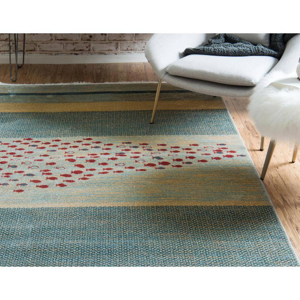 Unique Loom Fars Collection Area Rug - Jordan (5' 1" x 8' Rectangle Blue/Light Blue)