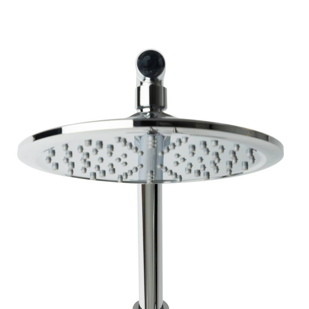 Chrome Dual Shower Head with Handheld Spray and Adjustable Height