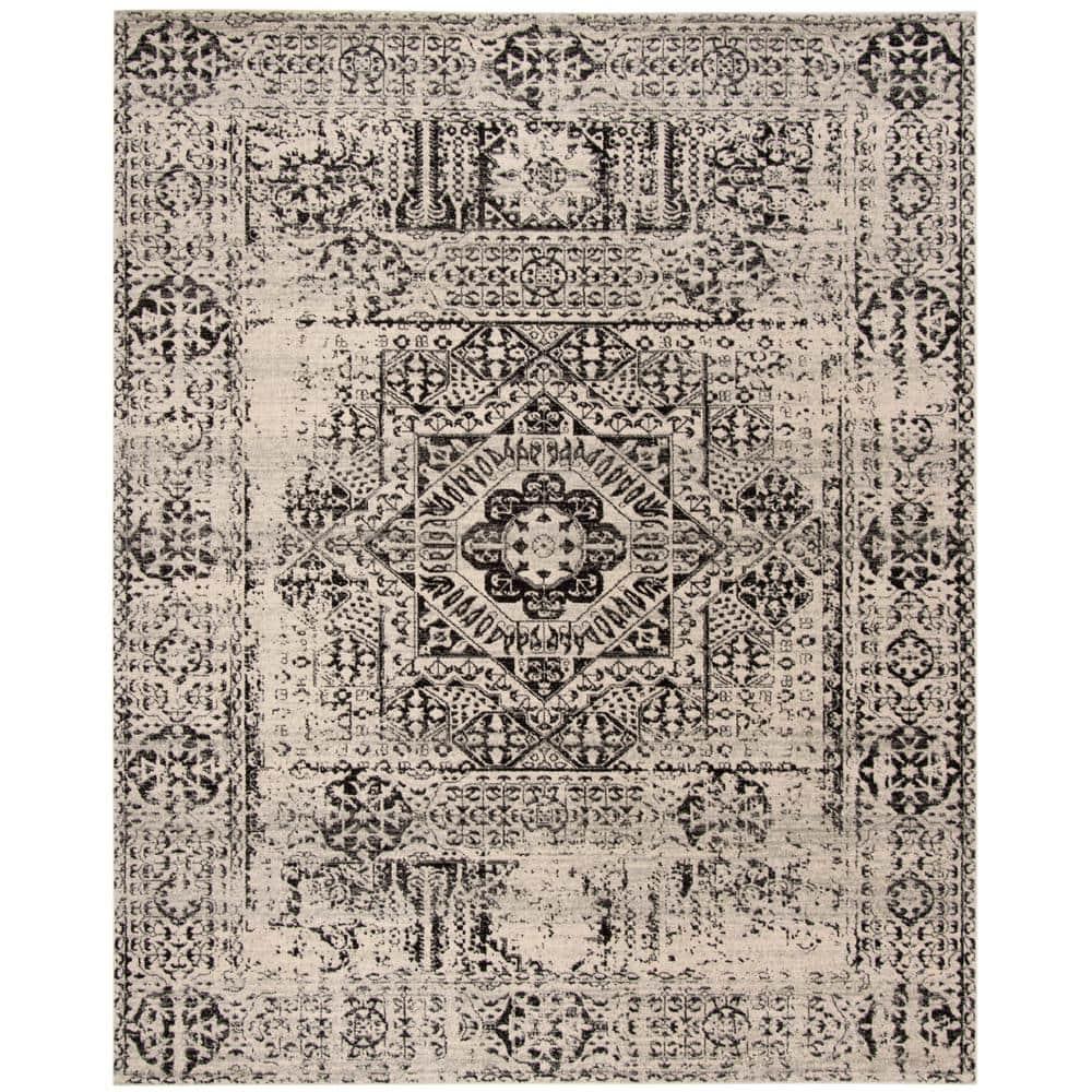 Evoke EVK260 Power Loomed Area Rug - Ivory/Black - 12'x18' - Safavieh.