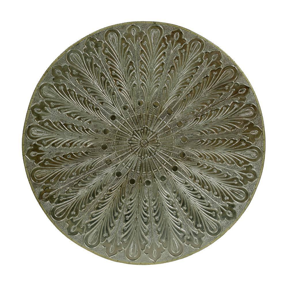 Noble House Sagle Handcrafted Accent Table, Silver