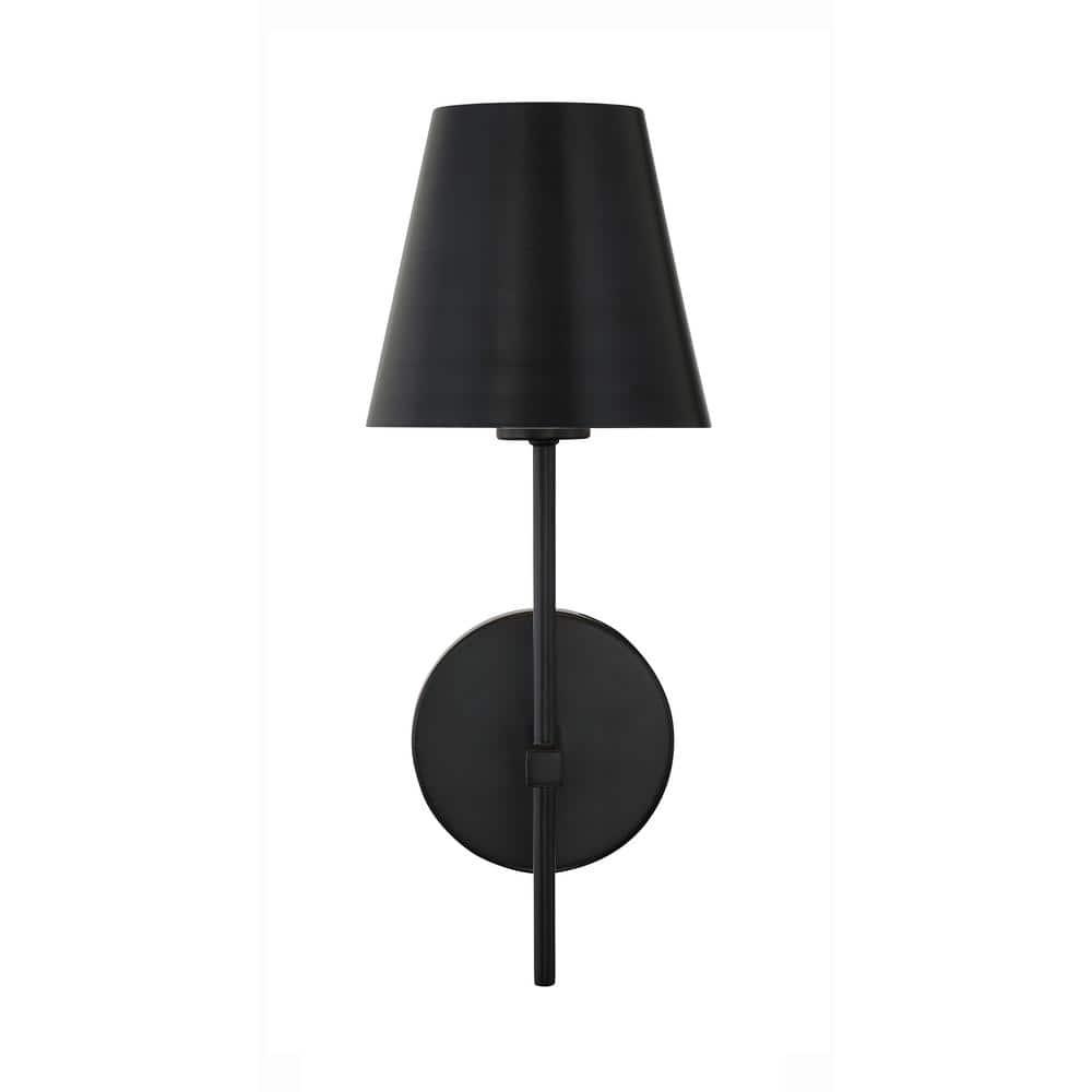 Crystorama Xavier 1 Light Matte Black Wall Mount - 6'' W x 15'' H x 7'' D