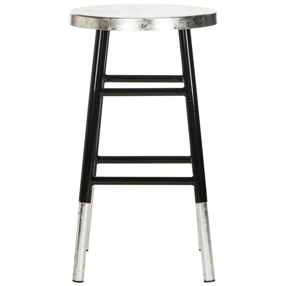 Kenzie Silver Dipped Counter Stool - FOX3211 - Black/Silver - Safavieh Couture