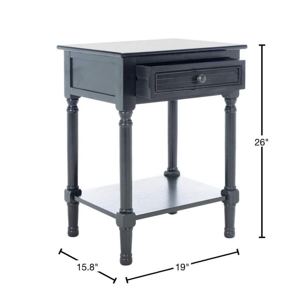 Tate 1 Drawer Accent Table - Black - Safavieh.