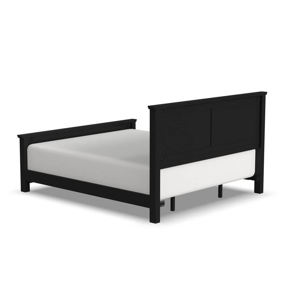 Oak Park Classic Black King Bed with Mahogany Wood Frame