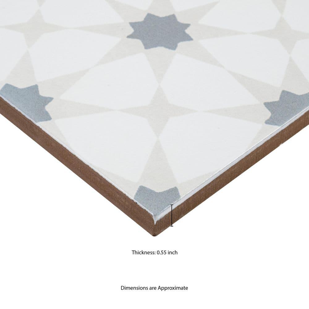 Amara 8" x 8" Encaustic Look Matte Porcelain Floor & Wall Tile