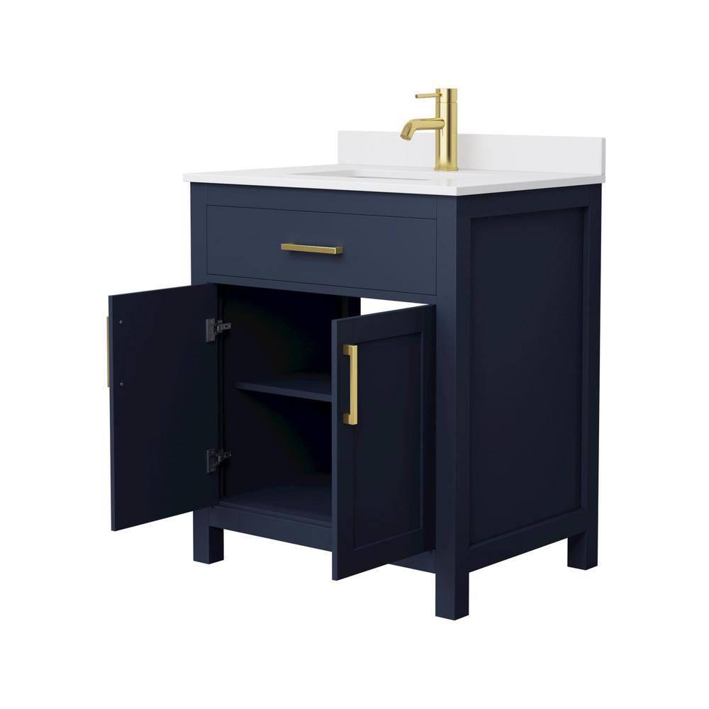 Wyndham Collection Beckett 30" Freestanding Single Bathroom Vanity with Cultured Marble Top