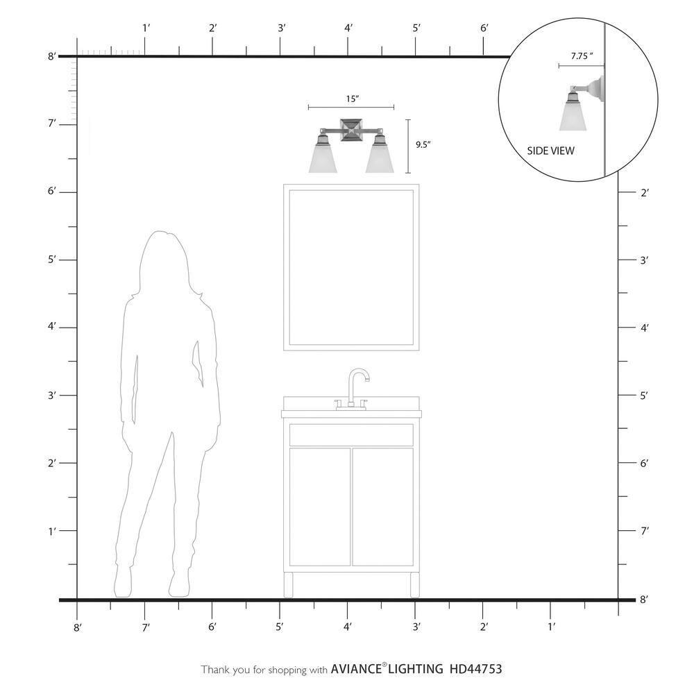 Livex Lighting Mission 2 - Light Vanity in  Polished Nickel
