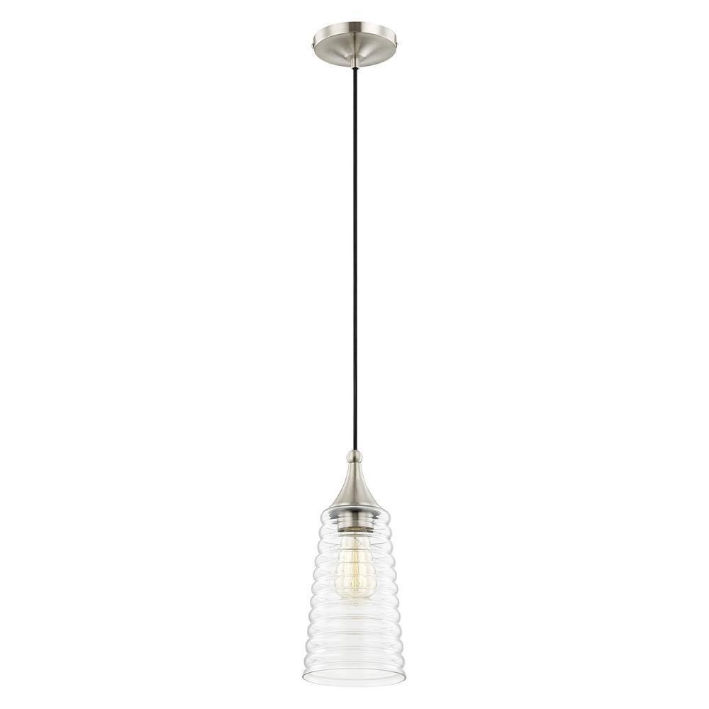 Livex Lighting Art Glass 1 - Light Pendant in  Brushed Nickel