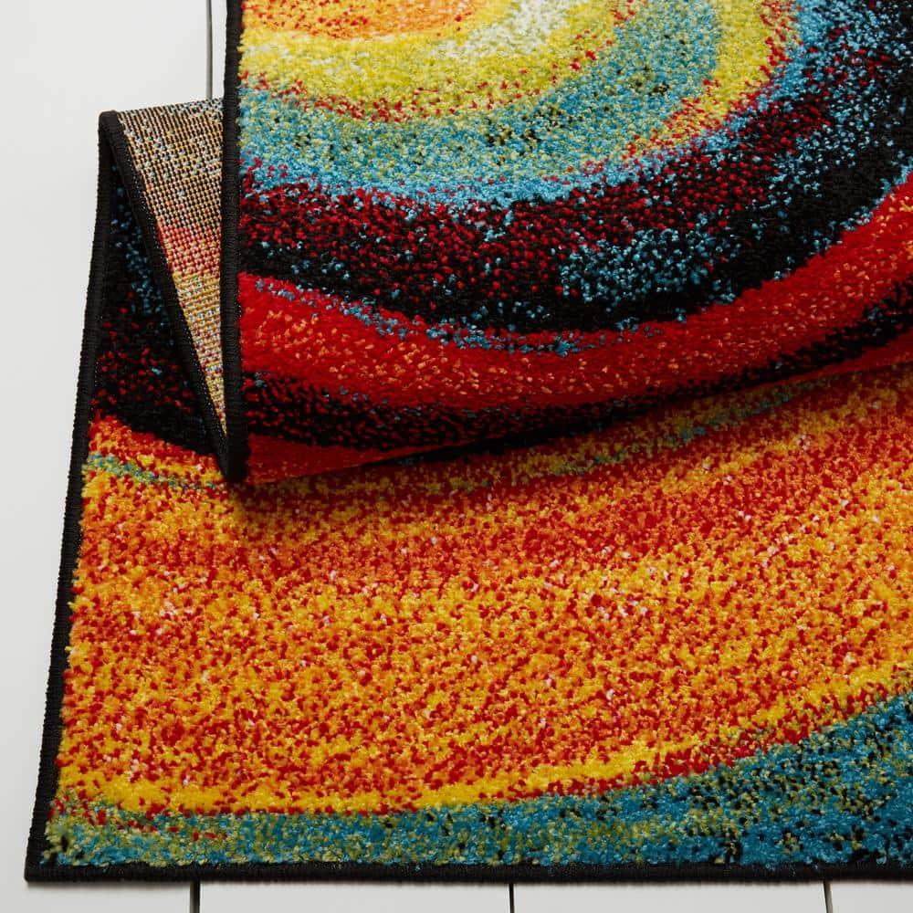 Home Dynamix Splash Adja Contemporary Abstract Swirl Area Rug, Red/Blue, 7'10"x10'2"