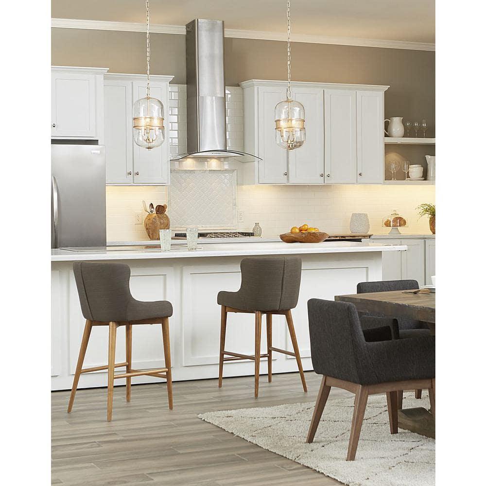 Progress Lighting, Cayce Collection, 3-Light Pendant, Vintage Gold, Glass Shade