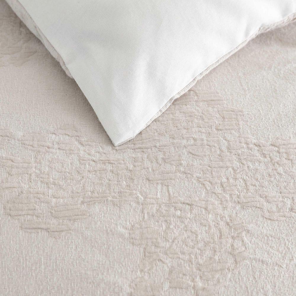 Vera Wang Vera Wang Roses Beige Cotton Duvet Cover Set