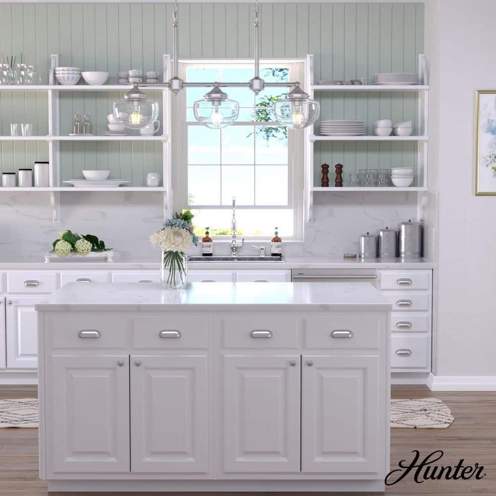 Saddle Creek 3 - Light Kitchen Island Linear Schoolhouse Chandelier