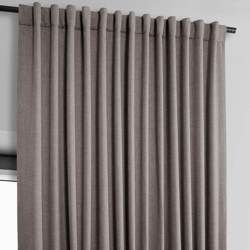 HPD Half Price Drapes Mink Extra Wide Faux Linen Room Darkening Curtains for Bedroom & Living Room Curtains (1 Panel), Door & Window Curtains 84 inch length, Rod Pocket Curtains & drapes, 50W X 108L