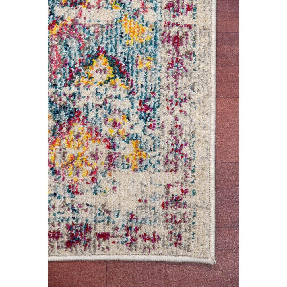 AMER Rugs Alyssa Transitional Bordered Durable Performance Multicolor Area Rug & Reviews | Wayfair
