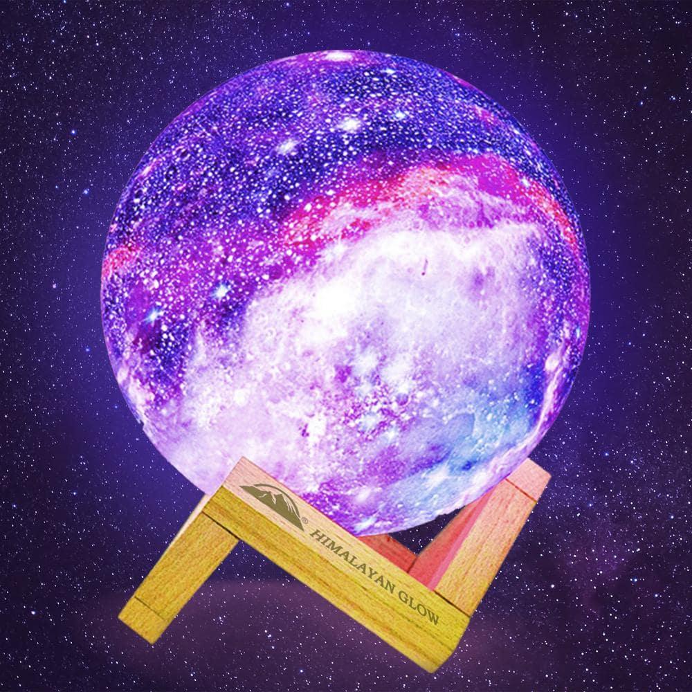 WBM LLC Himalayan Glow 3D galaxy Moon Lamp, 16 Multi-Color LEDs, Unique Idle Gift for Girls, Women