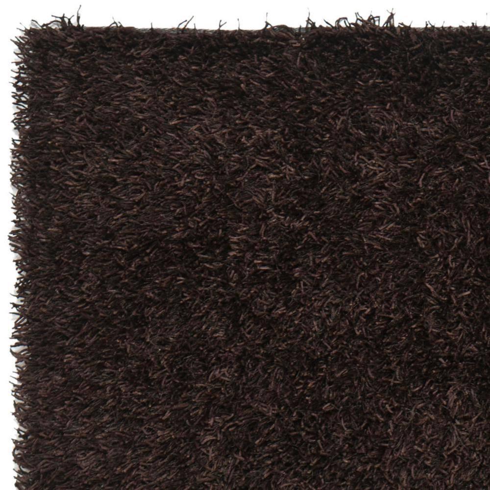 SAFAVIEH New Orleans Darius Solid Polyester Shag Area Rug, Chocolate, 8' x 10'