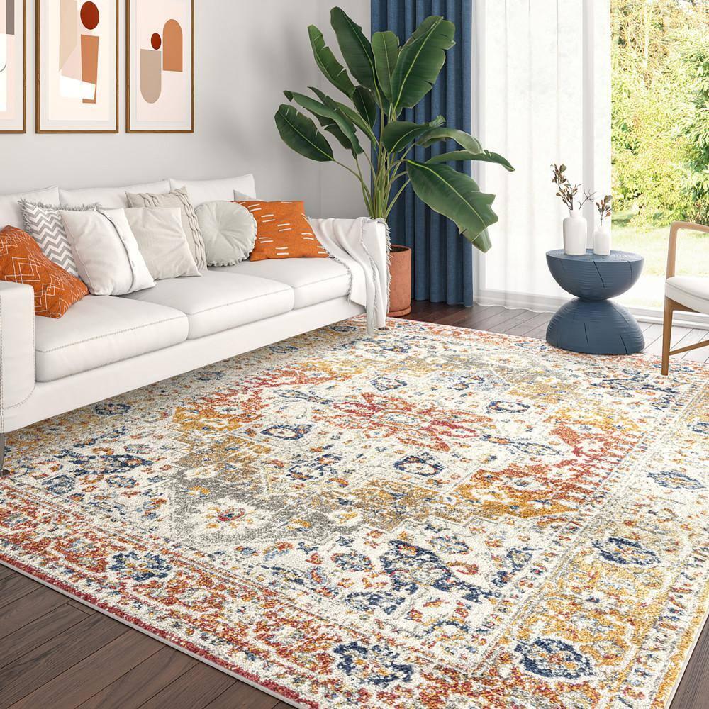 Chelsea Multi-Color Synthetic 9' x 12' Oriental Area Rug