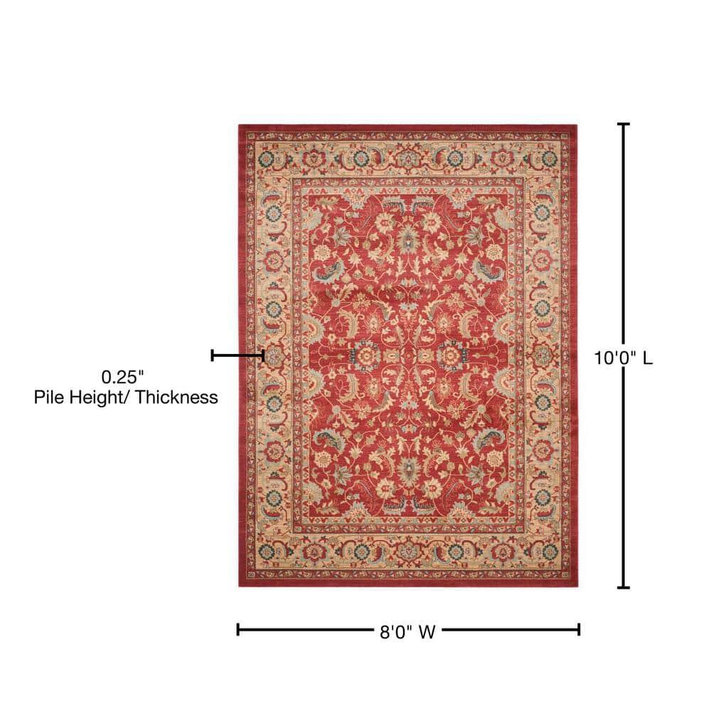 Mahal MAH699 Power Loomed Indoor Area Rug - Red/Natural - 8'x10' - Safavieh.