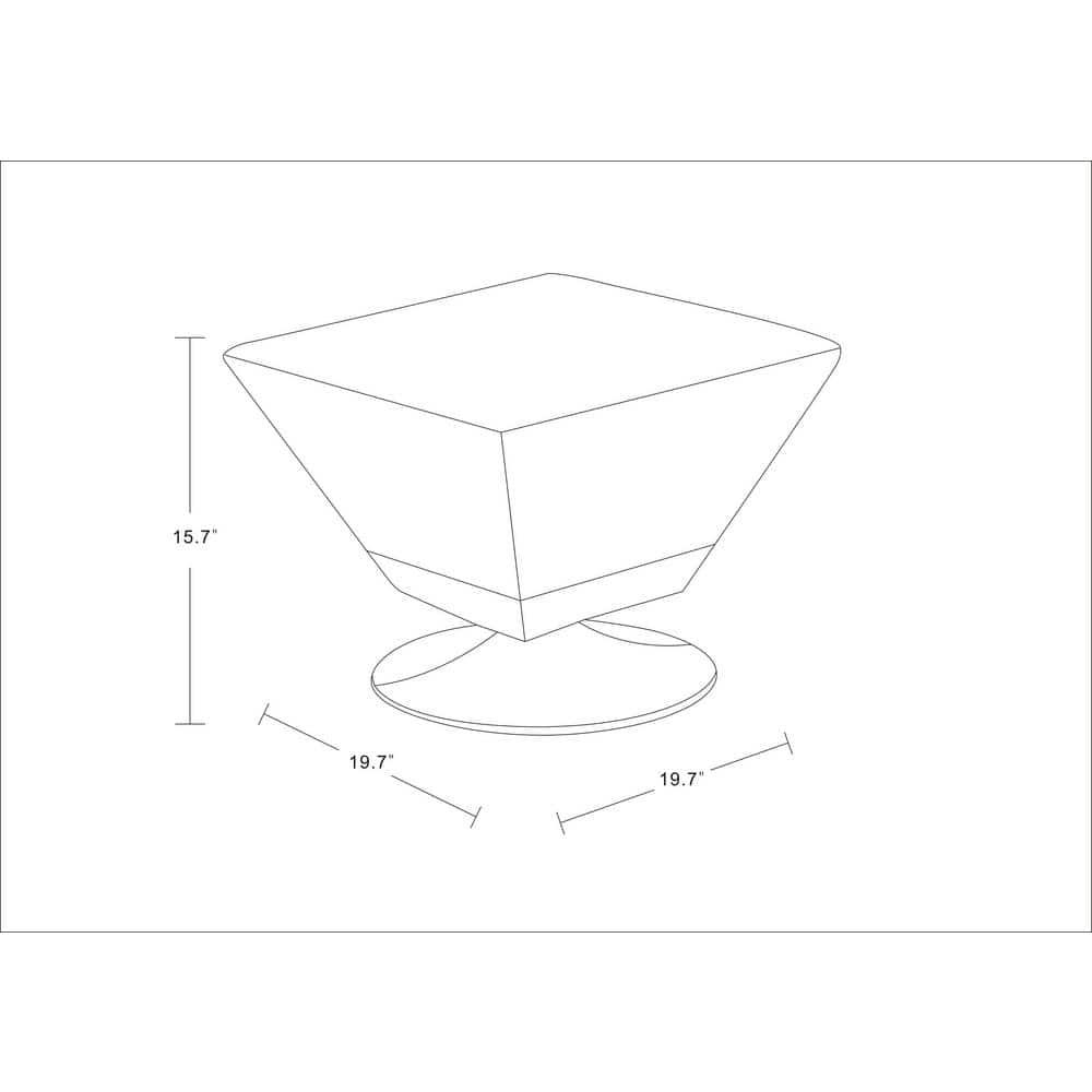 Diamond Swivel Ottoman White - Manhattan Comfort: Chrome Base, Faux Leather, No Assembly Required