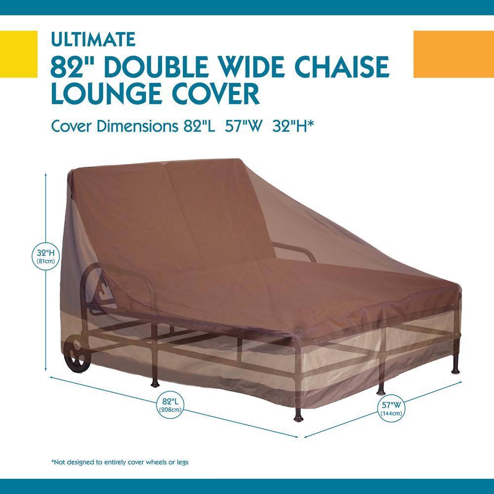 Duck Covers Ultimate Waterproof 82 Inch Double Wide Patio Chaise Lounge Chair Cover, Patio Furniture Covers