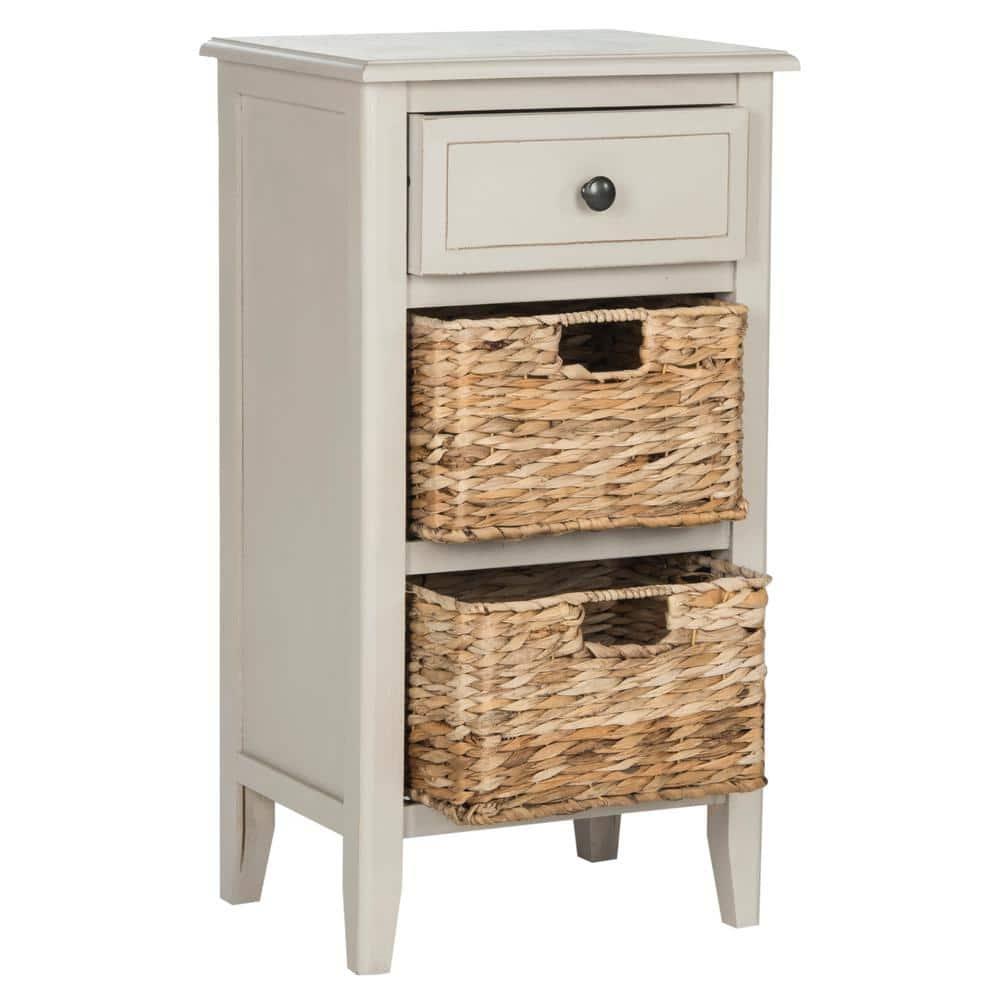 Everly Drawer Side Table - Vintage Grey - Safavieh.