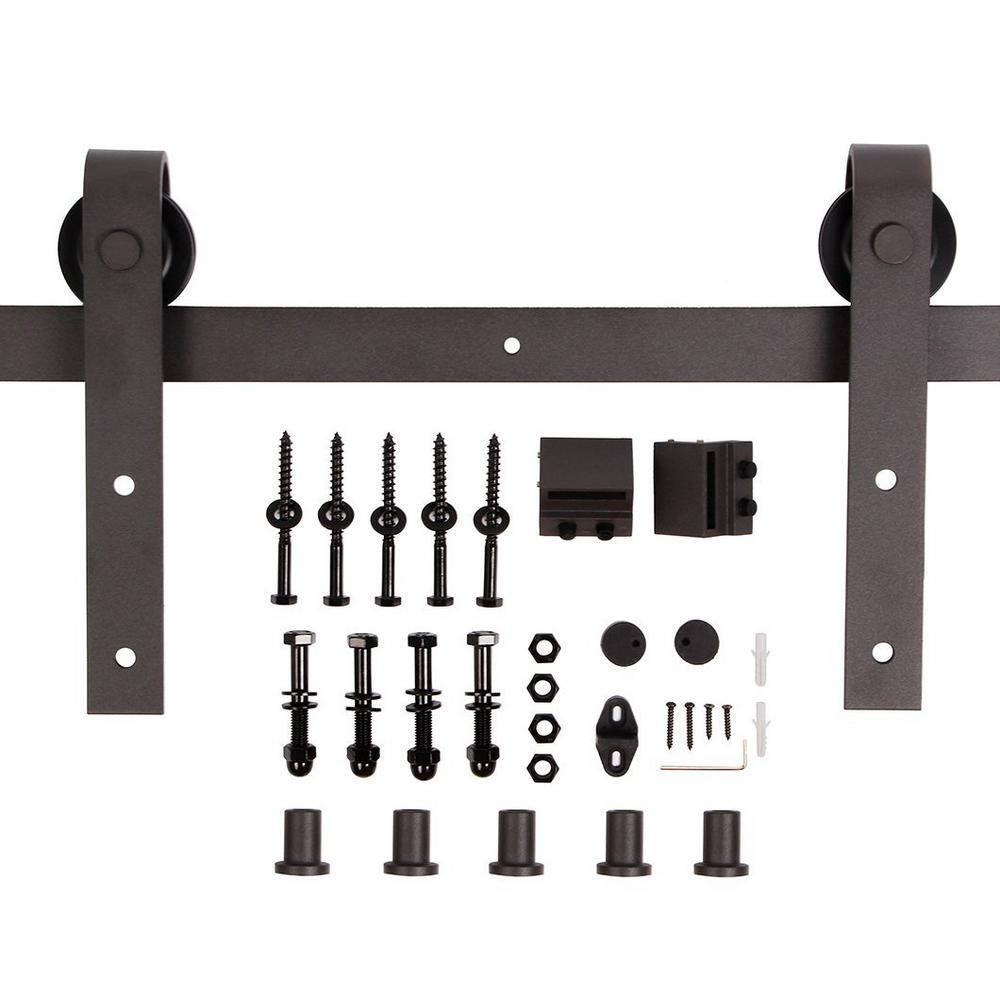 IsLife 84'' Solid Wood Paneled Matte with Installation Hardware Kit Barn Door