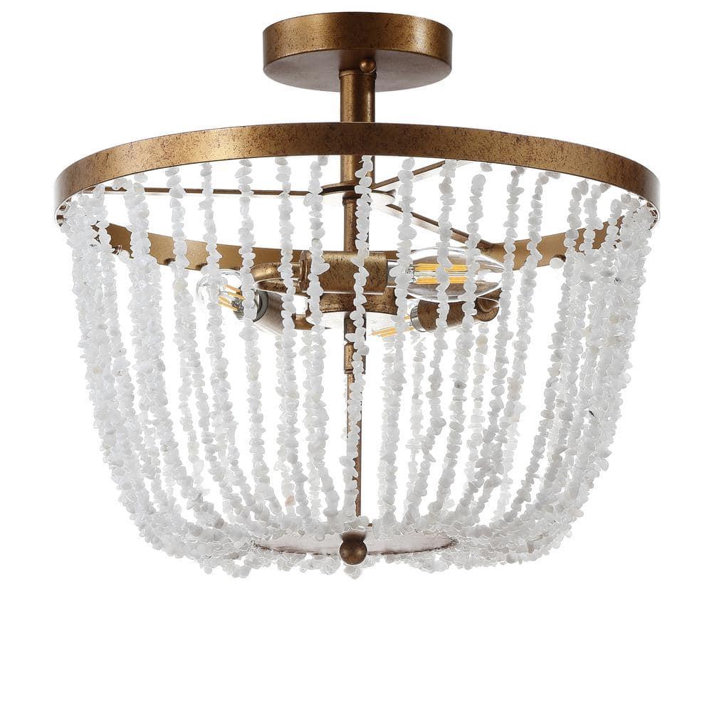 Jonathan Y Lighting Jyl9021 Georgian 3 Light 15" Wide Led Semi-Flush Bowl Ceiling Fixture