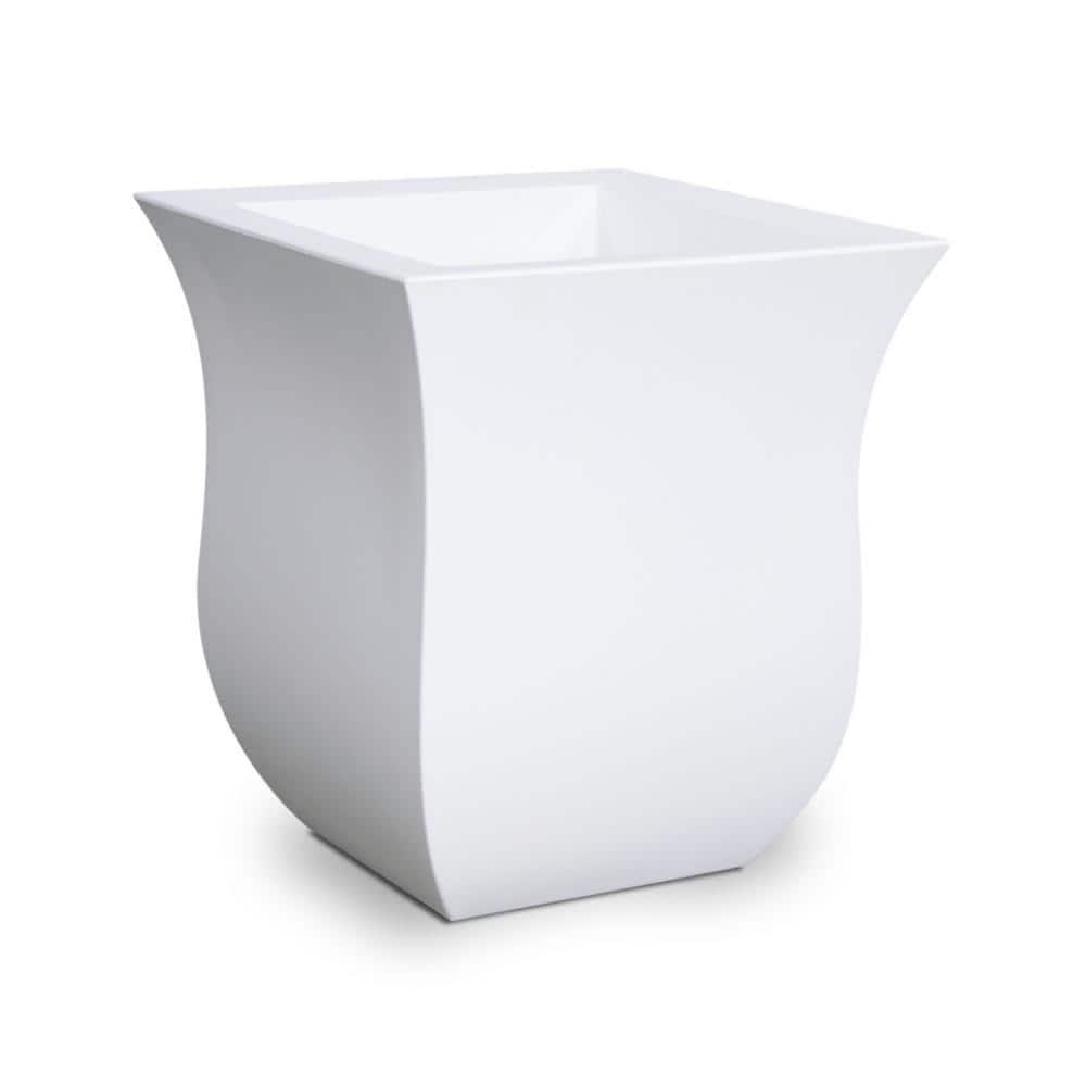 Mayne Valencia 16" x 16" x 18" Square Polyethylene Planter - White