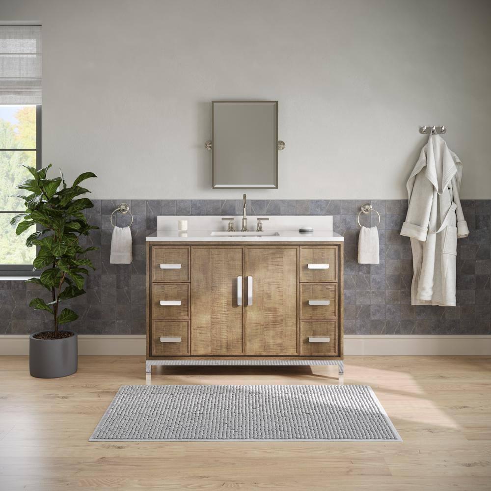 Westin 48" Lustrous Walnut Freestanding Single Bathroom Vanity with Quartz Top