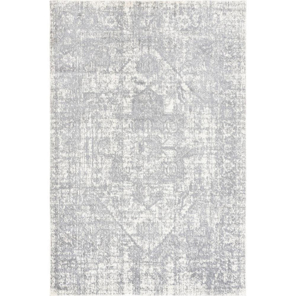 Nuloom 4x6 Justine Vintage Medallion Indoor Area Rug, Grey, Faded Persian Design, Stain Resistant, BedroomLiving Room, Kitchen,