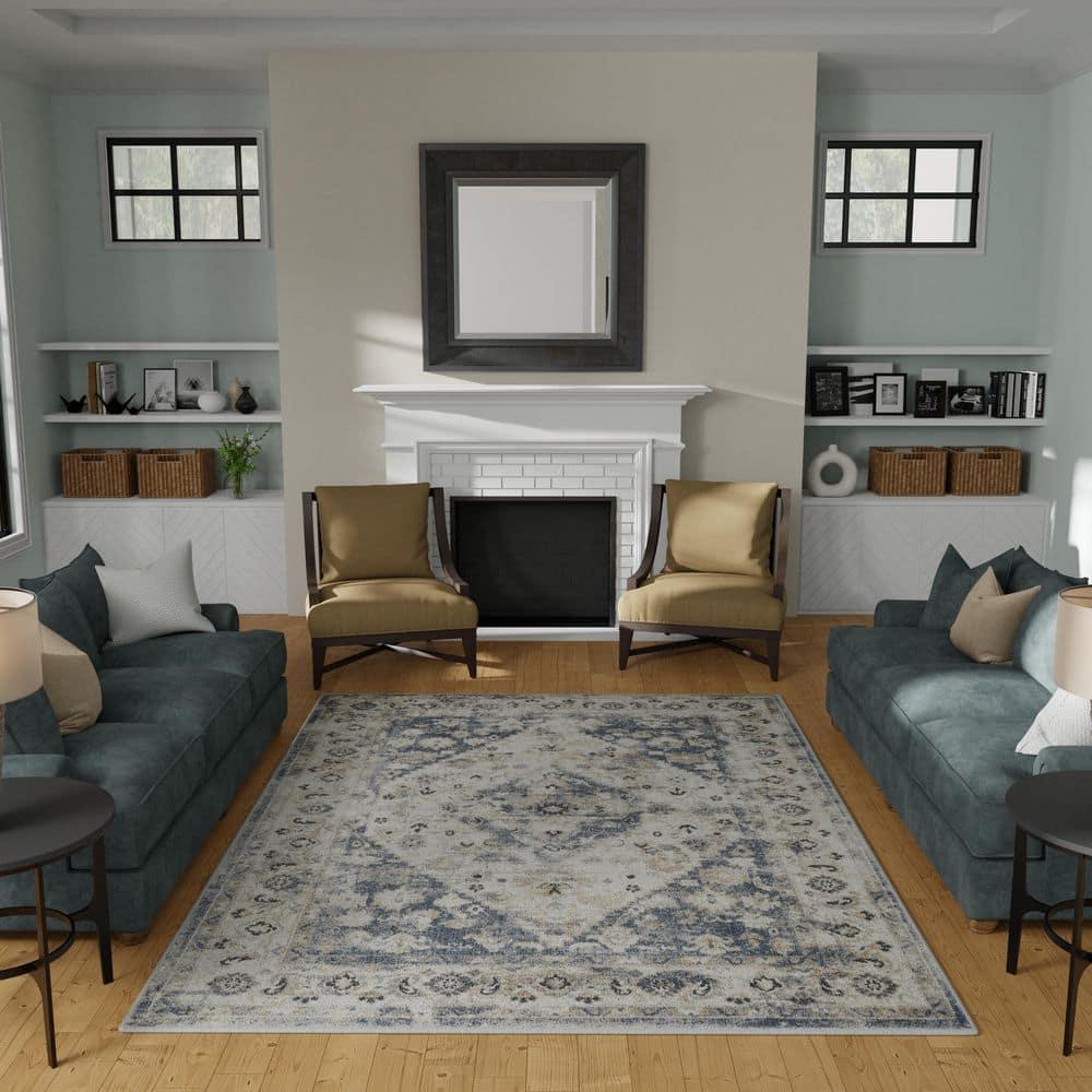 Loomaknoti Kehleigh Zofionz 5' x 7' Beige Oriental Indoor Area Rug