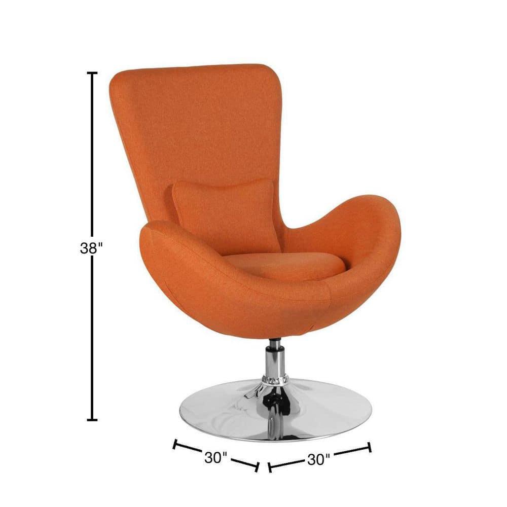 Flash Furniture Egg Series Orange Fabric Side Reception Chair