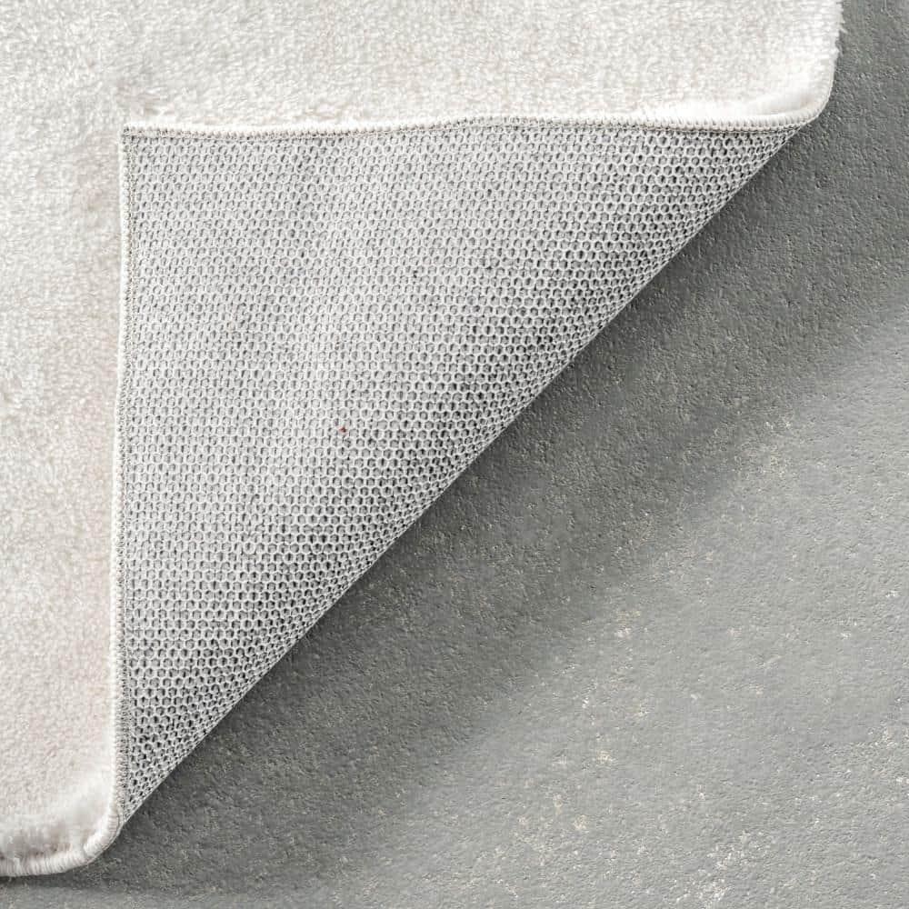 nuLOOM 2' x 3' Cozy Plush SuperiorWash Area Rug, Machine Washable, Non-Slip, Soft Fluffy Shag Carpet for Living Room Bedroom Nursery, Loni Off-white