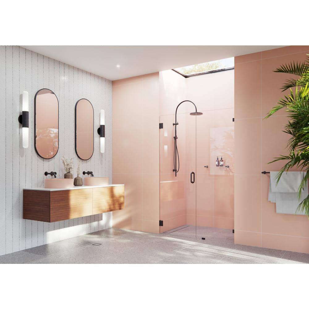 Illume 46 in. x 78 in. Fully Frameless Wall Hinge Shower Door