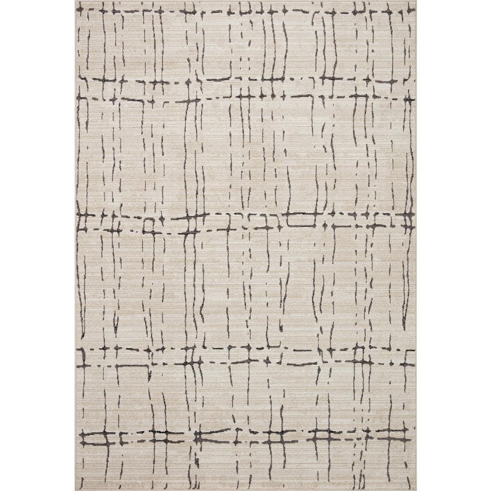 Loloi II Darby Geometric Machine Woven Polyester Area Rug in Beige/Gray