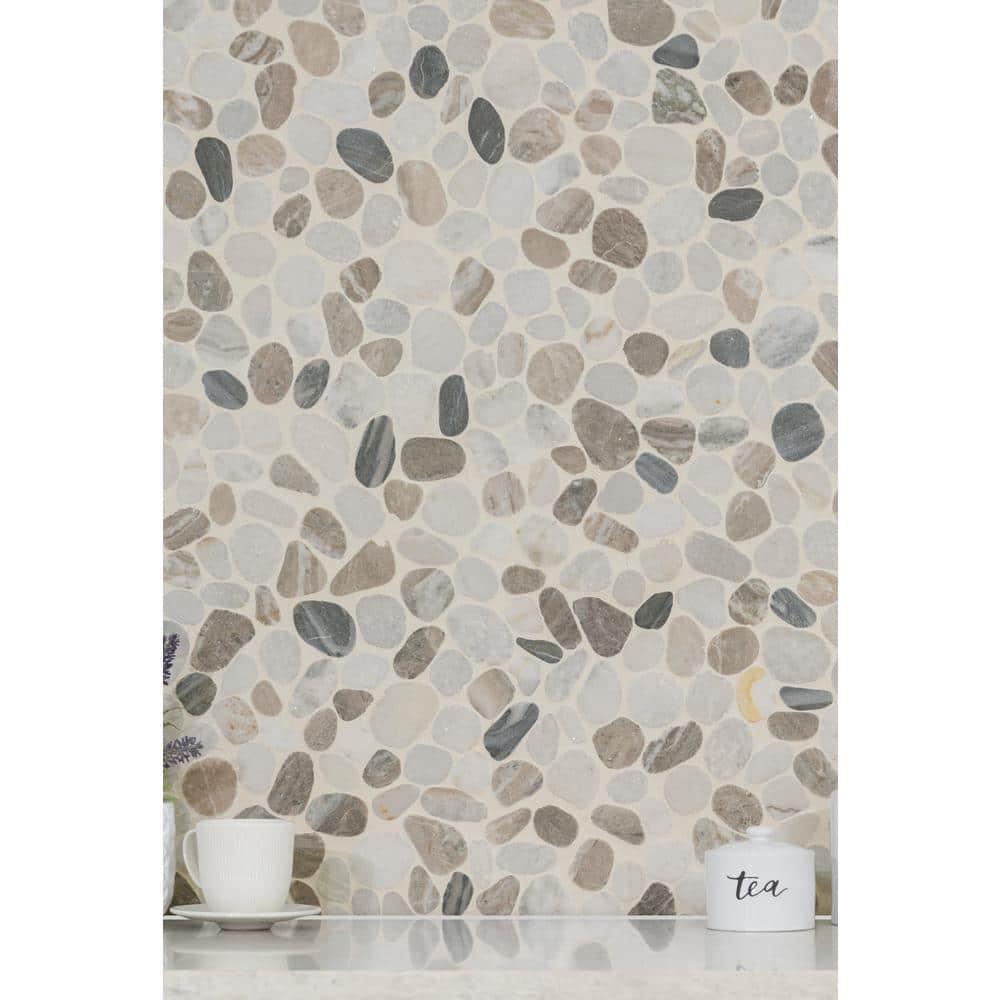 Ackland 12" x 12" Natural Stone Pebbles/Rocks Mosaic Floor & Wall Tile