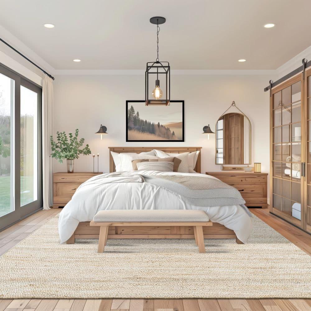 4'x6' Hand Woven Rigo Jute Area Rug Off White - nuLOOM: Farmhouse Style, Low Pile, Indoor Use, Rectangle Shape